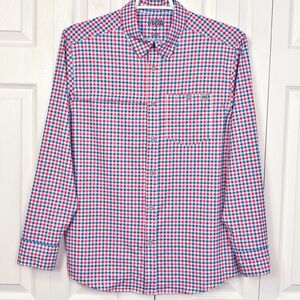 Field & Stream Gingham Plaid Long Sleeve Ventilated Fishing Shirt Medium